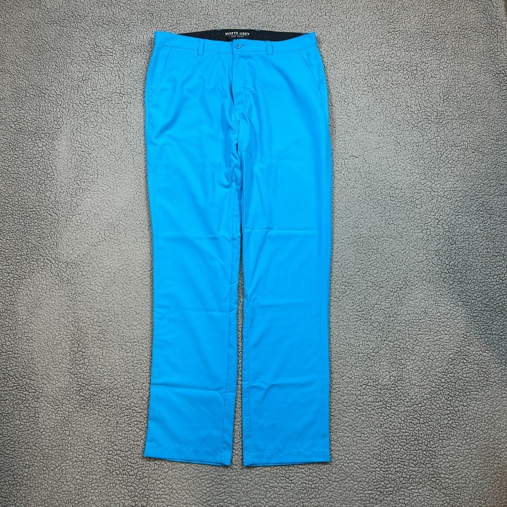 Matte Grey Pants Mens 34x34‎ Blue Golf Lightweight Stretch Performance Trousers